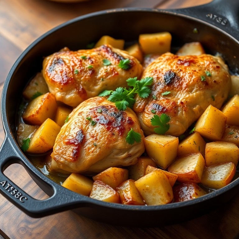 Hearty Chicken, Apple, and Potato Skillet