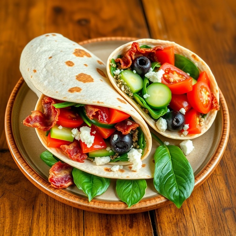 Mediterranean Bacon & Veggie Tortilla Wrap