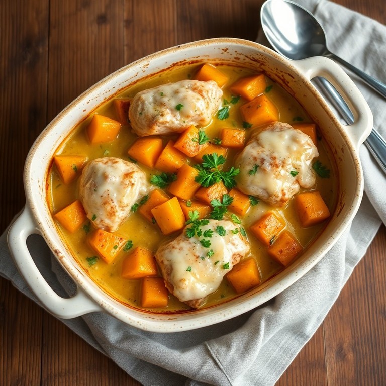 Creamy Chicken & Sweet Potato Bake