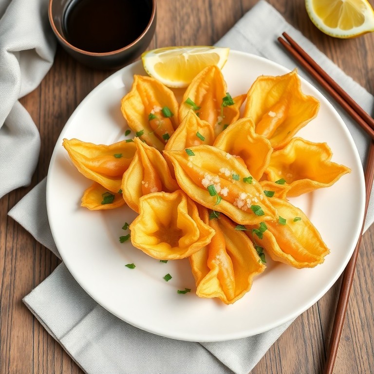 Tempura de fleurs de courgette délicates
