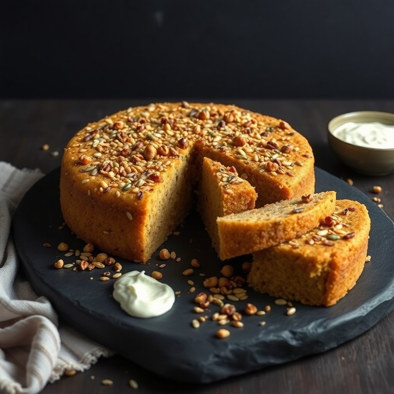 Gâteau à la farine de pois chiche et graines croquantes