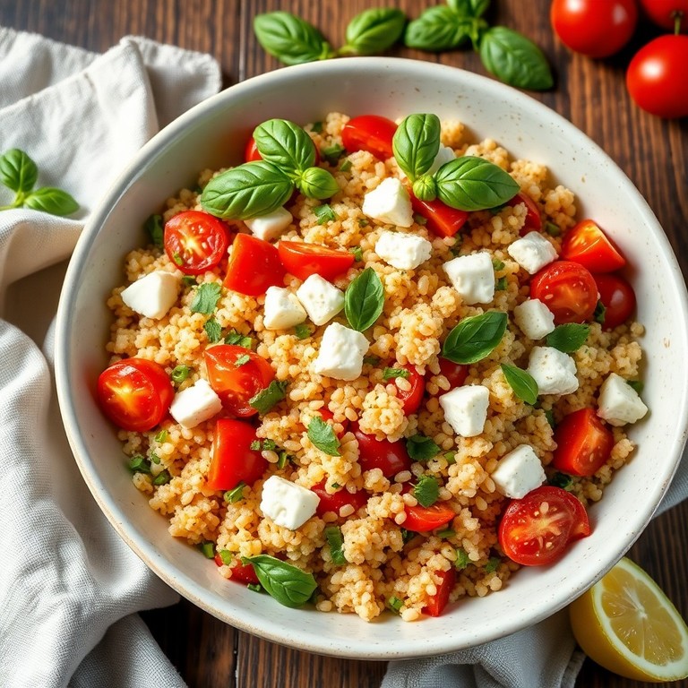 Mediterranean Quinoa Salad with Goat Cheese and Cherry Tomatoes