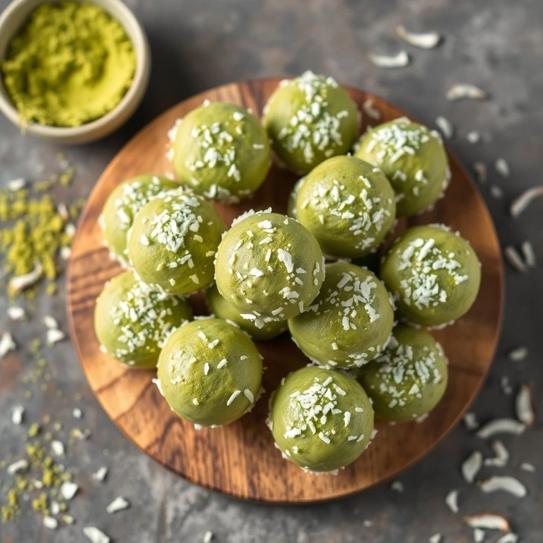 Coconut Matcha Protein Energy Bites