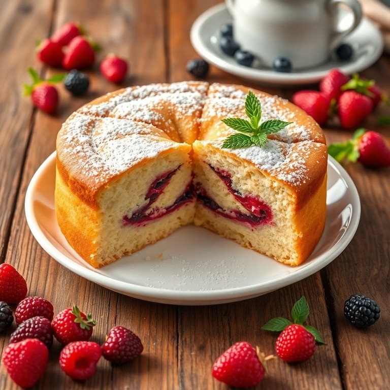 Bizcocho Esponjoso de Frutos del Bosque