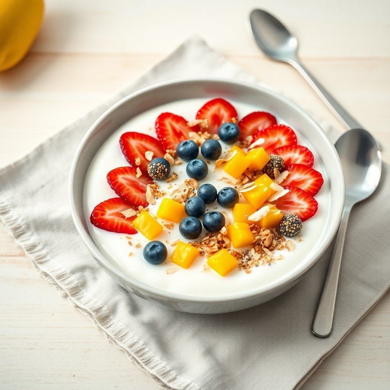 Frisse kwark-bowl met zomers fruit