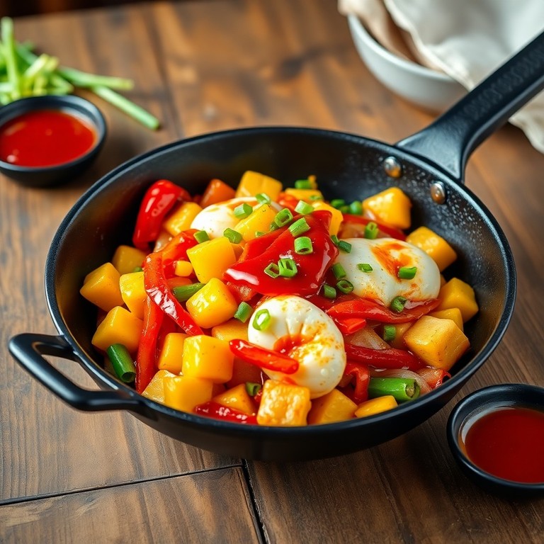 Egg and Vegetable Stir-Fry with Ketchup Glaze