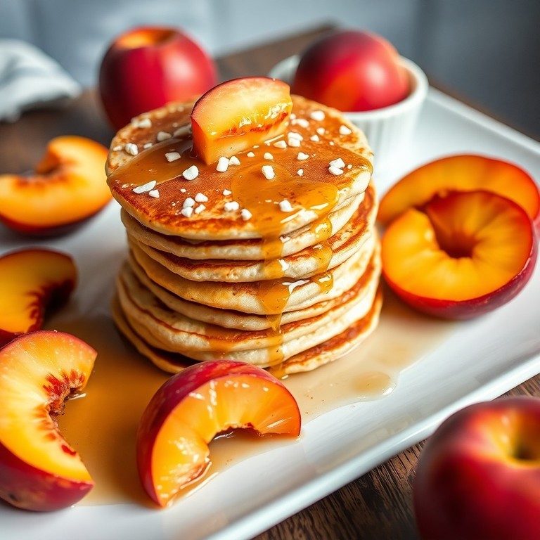 Pancake di Farina di Mandorle e Uova con Pesche Senza Glutine