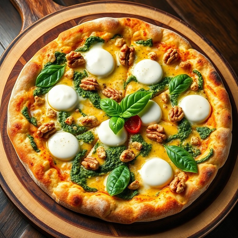 Pizza Gourmet de Pesto y Frutos Secos