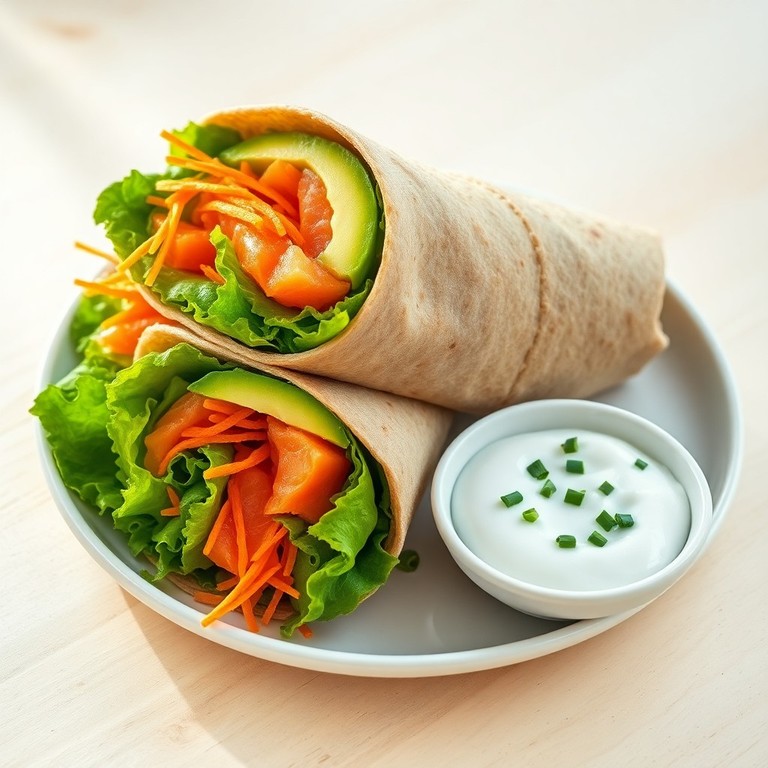 Wrap de Saumon et Avocat avec Sauce au Yaourt