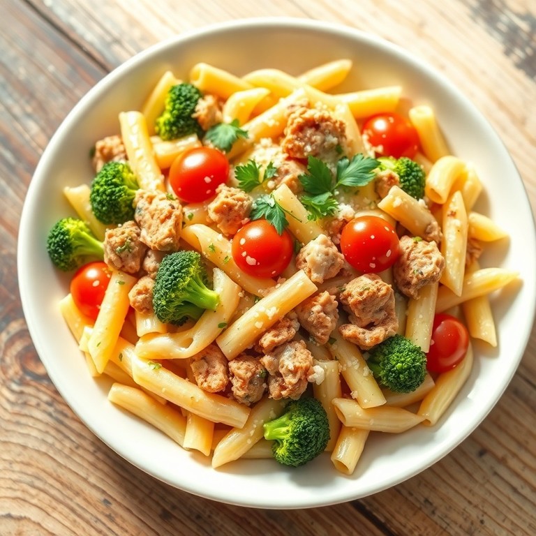 Creamy Ground Turkey and Broccoli Pasta