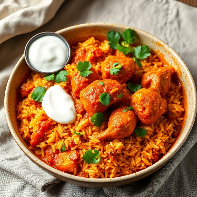 Spicy Chicken Masala with Tomato Rice