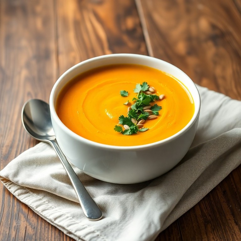 Sopa de Calabaza Asada con Hierbas Finas