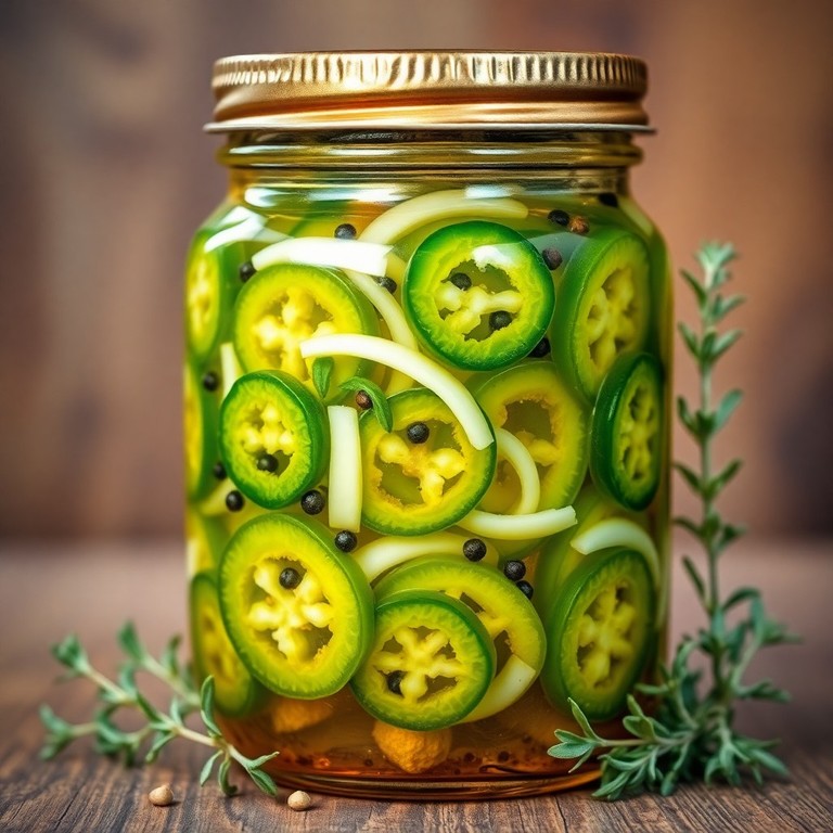 Pickled Jalapeños with Garlic and Vinegar