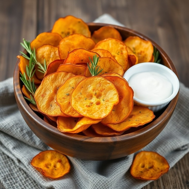 Chips de Batata Doce Assados ao Estilo Mediterrâneo