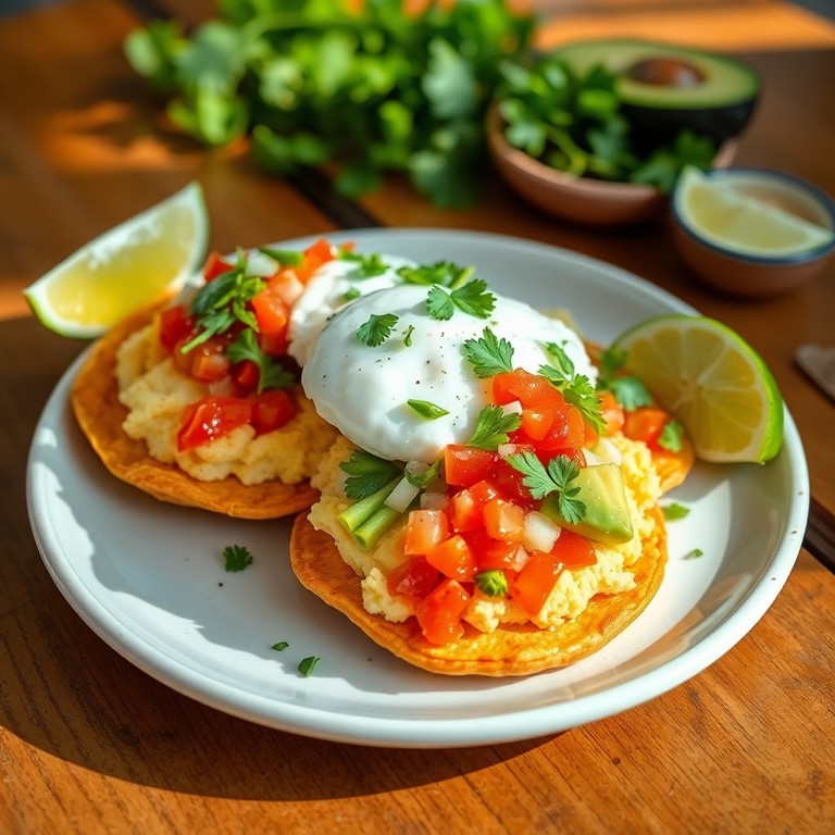 Tostadas de huevo y aguacate al estilo mexicano