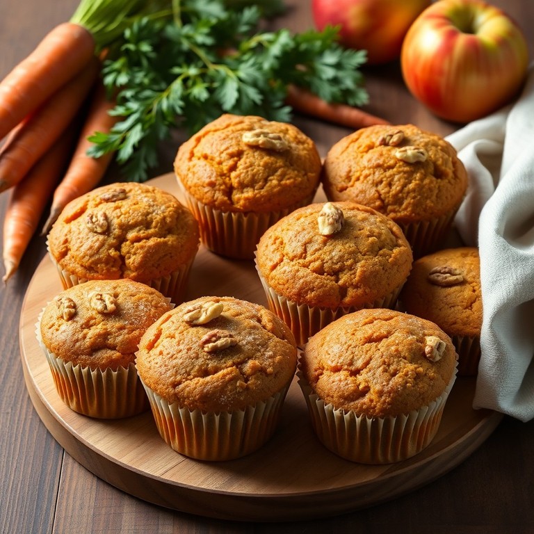 Bizcochos veganos de zanahoria y manzana al horno