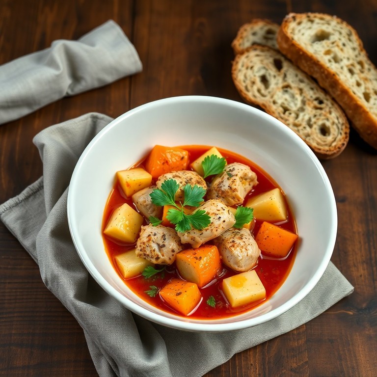 Ensopado de Frango com Verduras ao Estilo Mediterrâneo