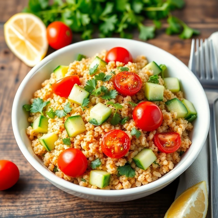 Mediterraanse Bulgur Salade met Koriander en Citroensap