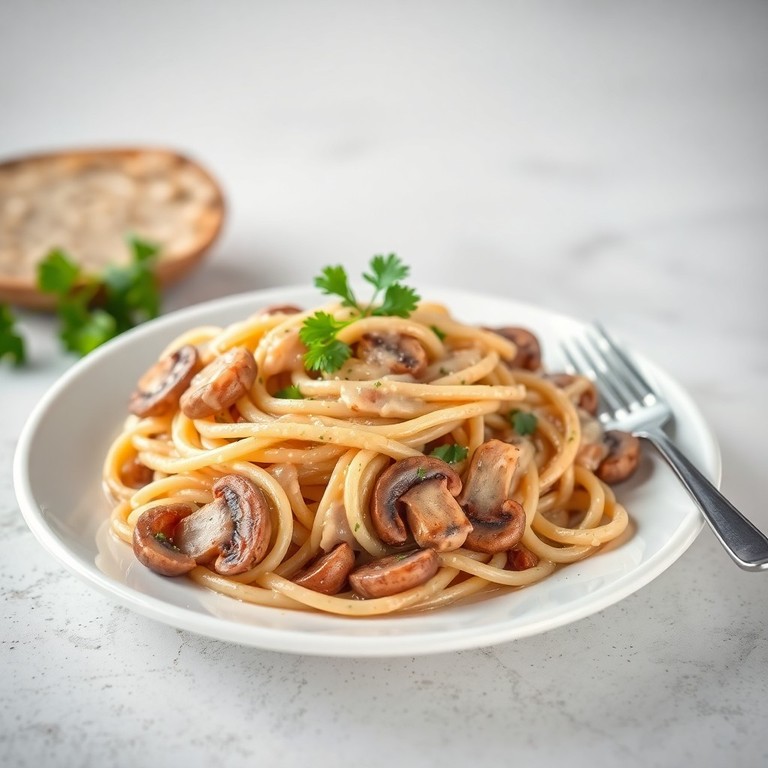 Leichte Cremige Pilznudeln (349 kcal)