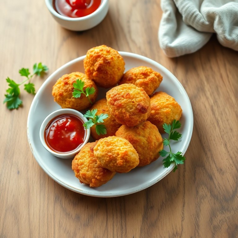 Croquetas de Pollo y Papas con Harina y Tomate