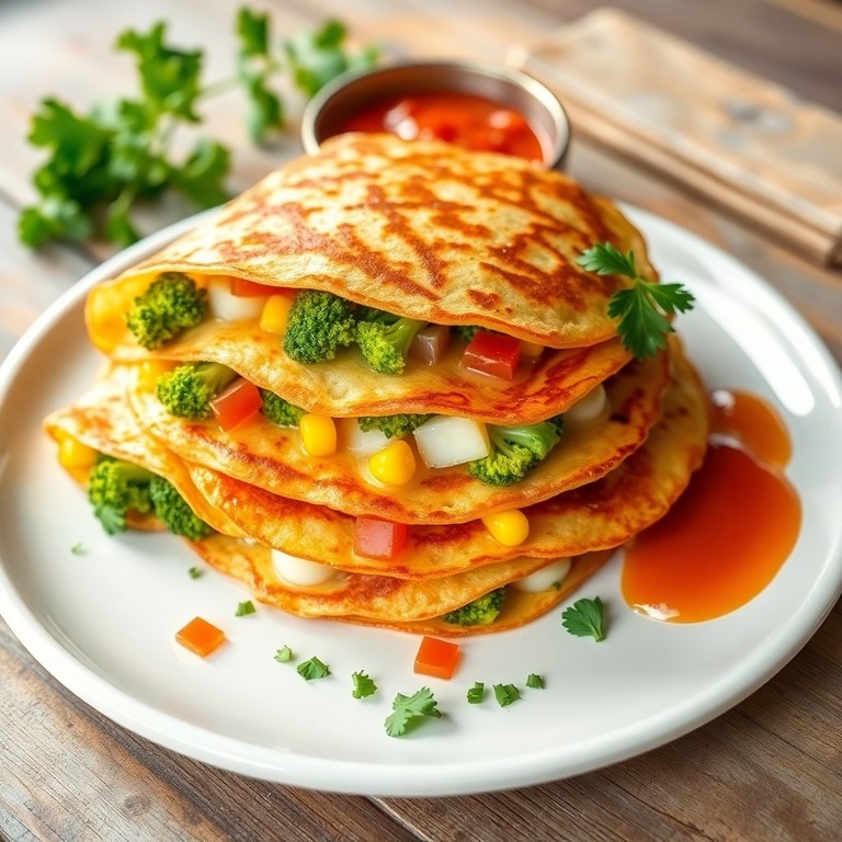 Panqueca Vegetariana de Brócolis e Queijo