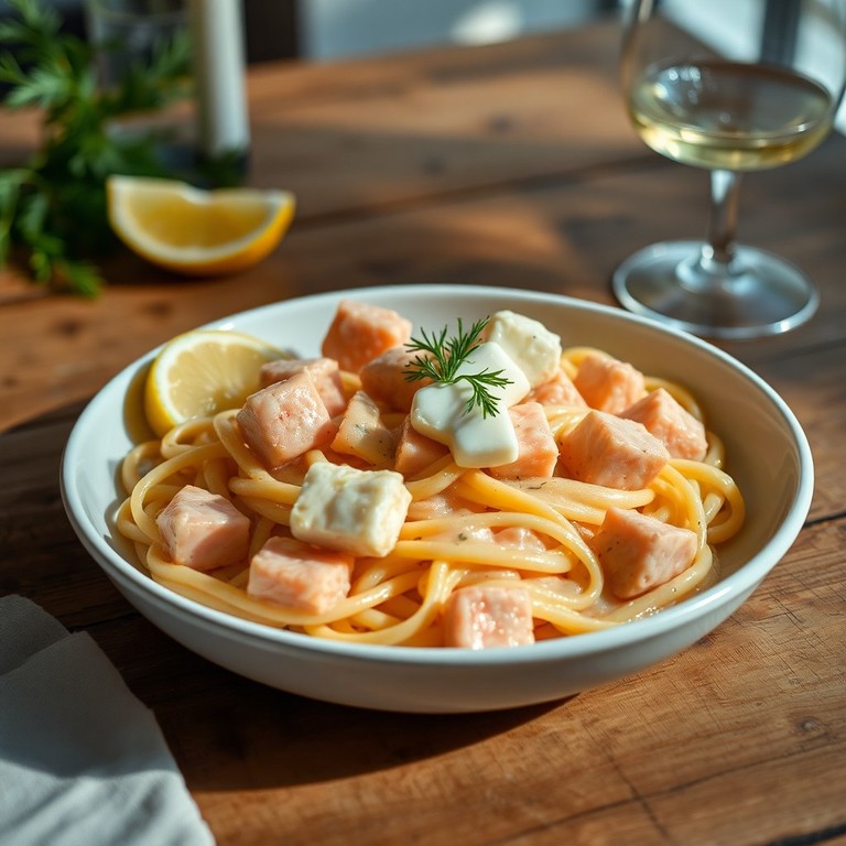 Pâtes au Saumon et Mozzarella Fondante