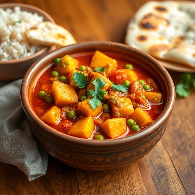 Low-Carb Indian Aloo Matar Stew with Taro Leaves (2)