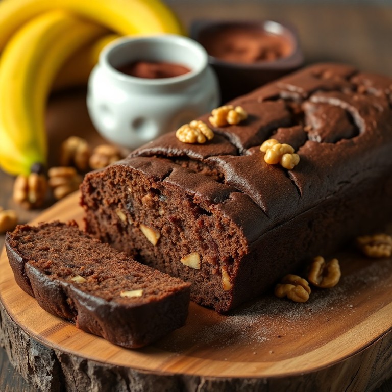 Bizcocho Keto de Banana y Cacao con Nueces