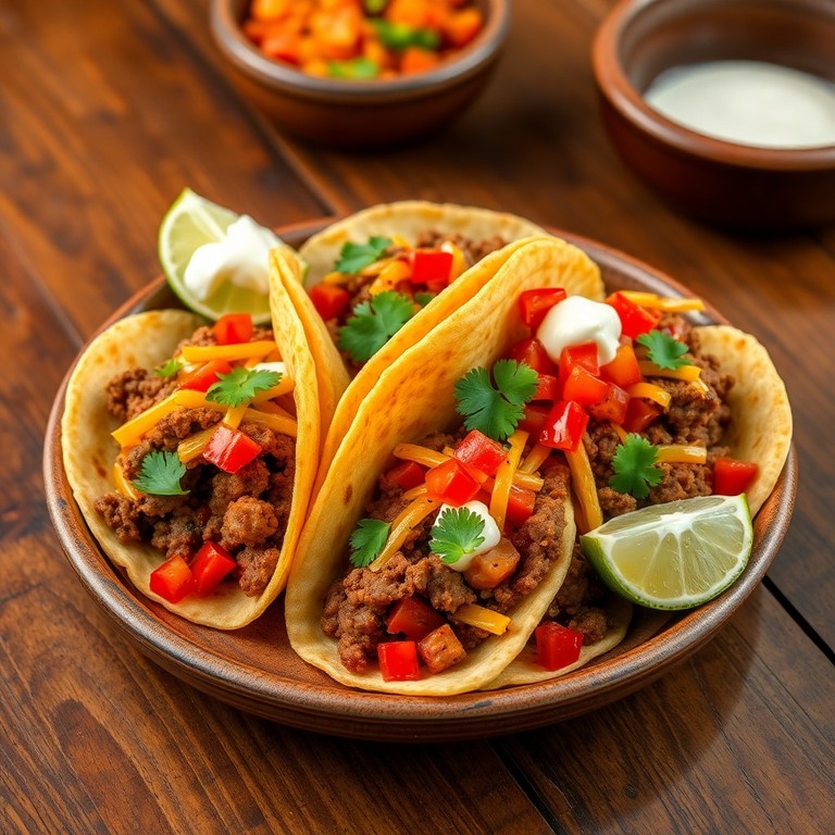 Taco de viande hachée épicée