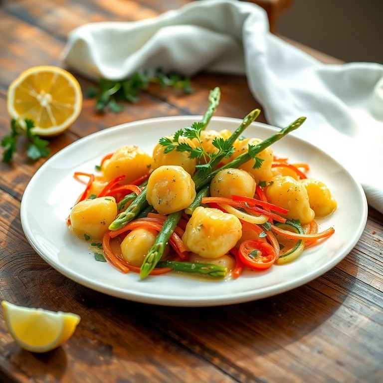 Italienische Gnocchi mit Spargel und Zitronenbutter