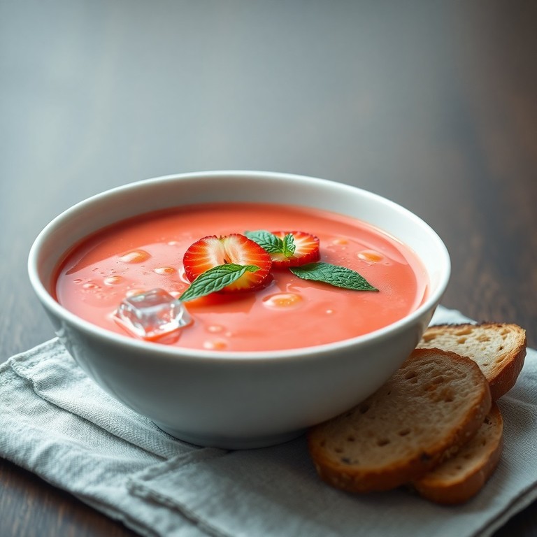 Vichyssoise de Tomates et Fraises à la Menthe