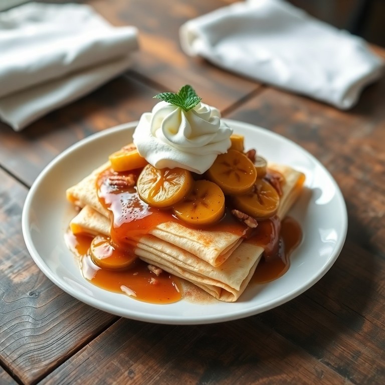 Banana Foster Stuffed Crêpes