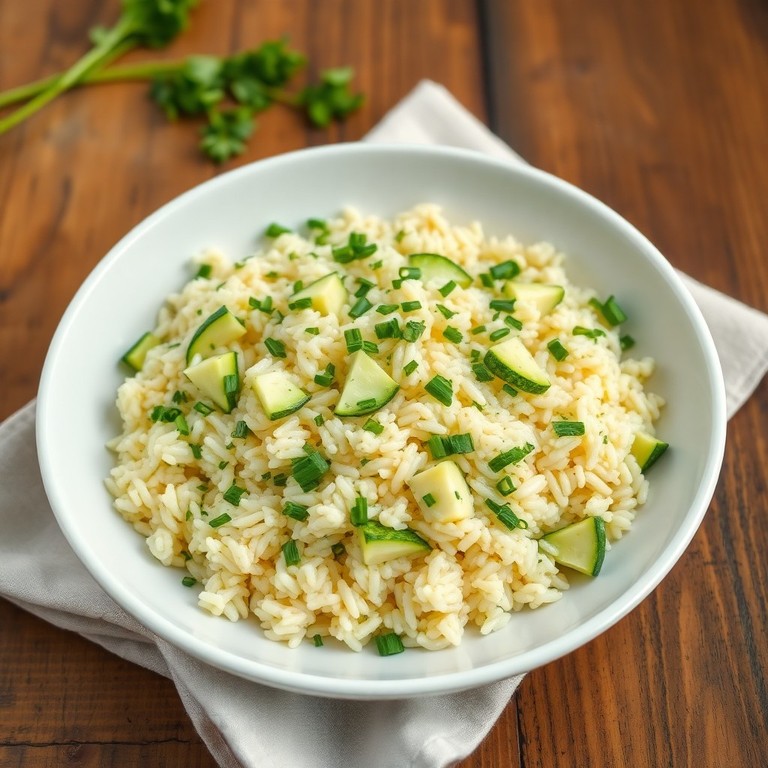 Gedämpfter Zucchini-Reis mit Kräutern