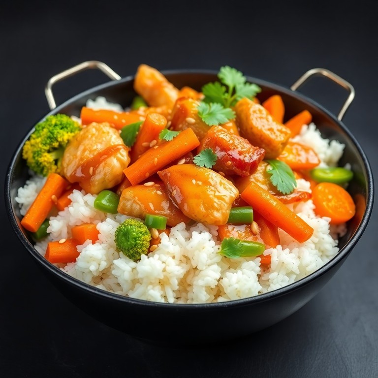 Asiatische Hähnchen-Reis-Pfanne mit Kaisergemüse