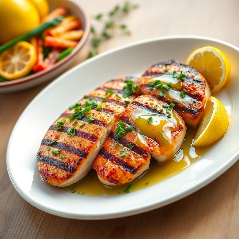 Pollo Grigliato con Salsa di Limone e Erbe Aromatiche