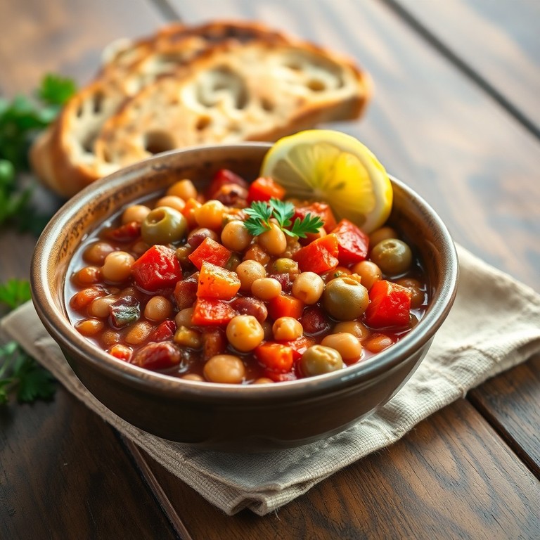 Mediterrane Bonenstoofpot met Tomaat en Olijven