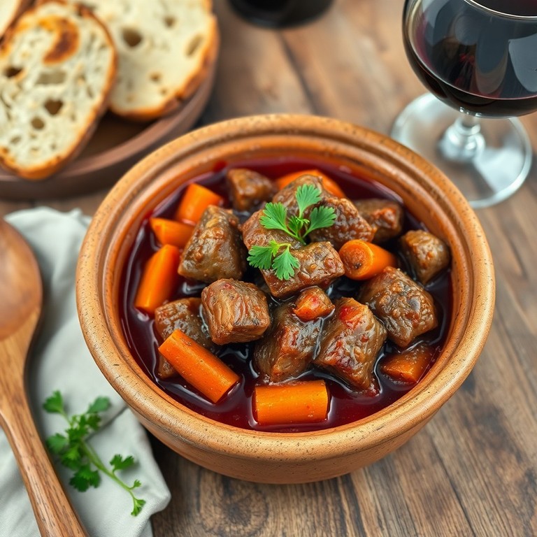 Estofado de Lomo Adobado en Salsa de Vino Tinto