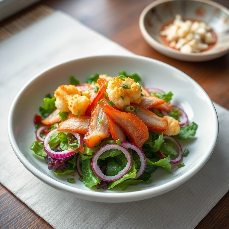 Ensalada de Cerdo y Yuzu con Coliflor Crujiente