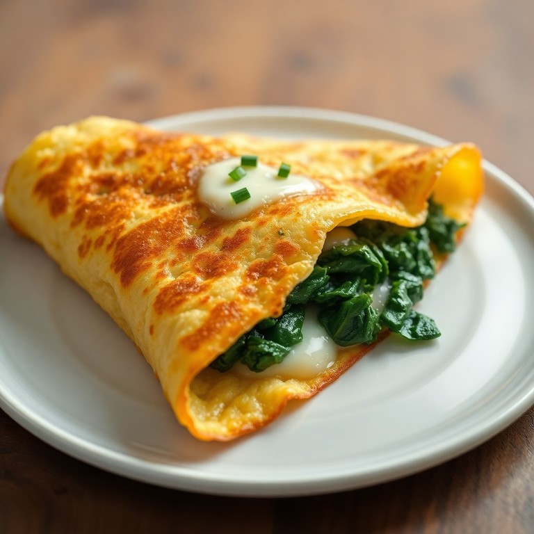 Classic Spinach and Cheese Omelette