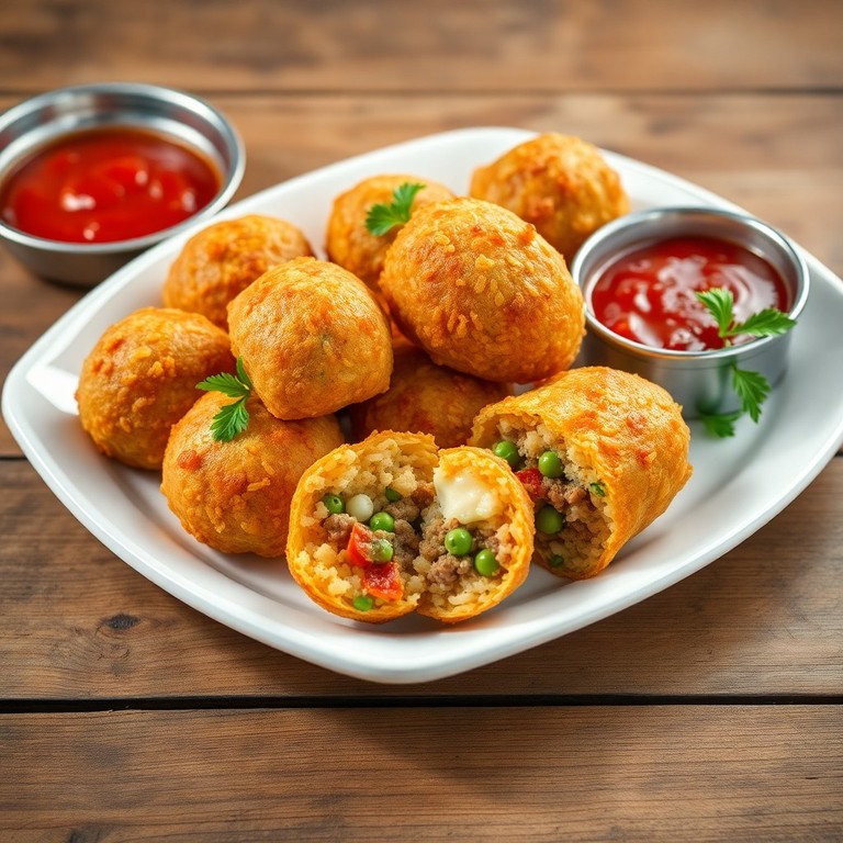 Klassische sizilianische Arancini mit Hackfleischfüllung