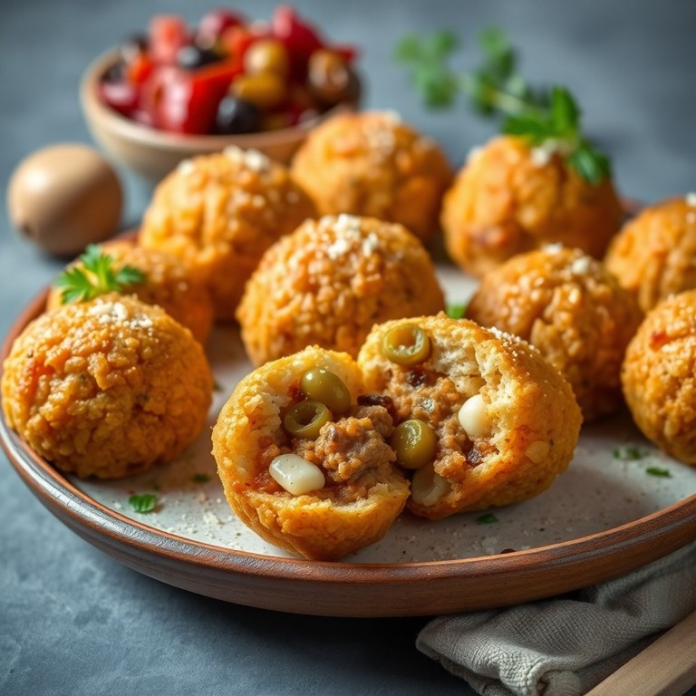 Klassische sizilianische Arancini mit Hackfleischfüllung