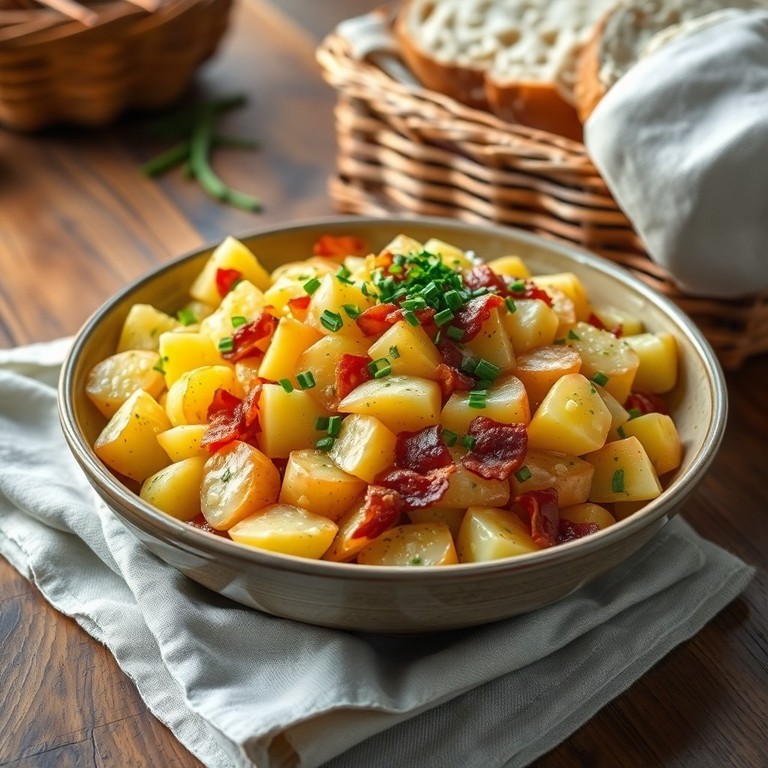 Westfälischer Kartoffelsalat mit Speck und Zwiebeln