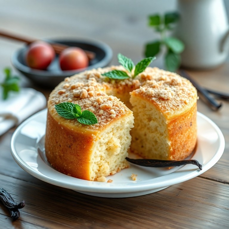 Pastel esponjoso de vainilla y azúcar moreno