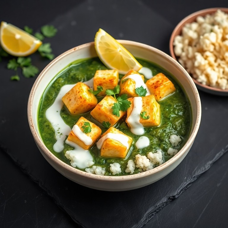 Keto Saag Paneer with Creamy Coconut Base