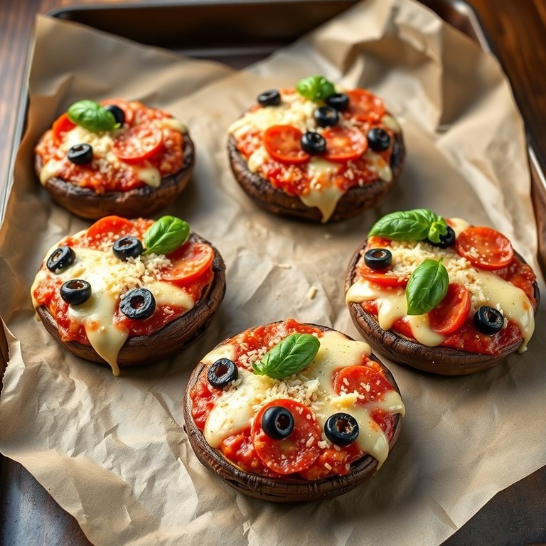 Cheese-Stuffed Portobello Pizzas