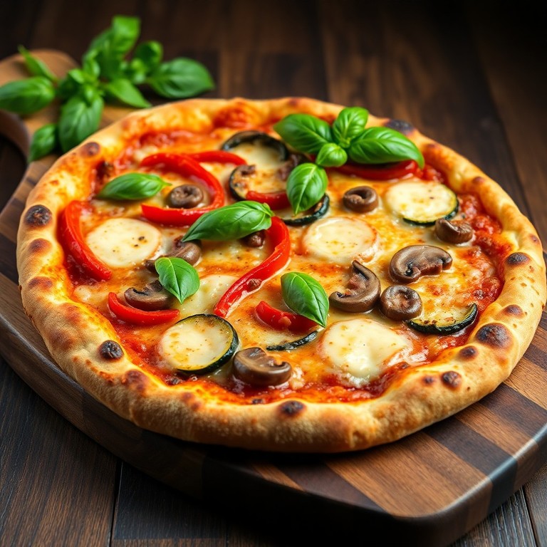 Rode pesto pizza met groenten en kaas