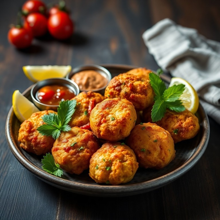 Spicy Mint and Tomato Pakoras without Besan Flour and Baking Soda