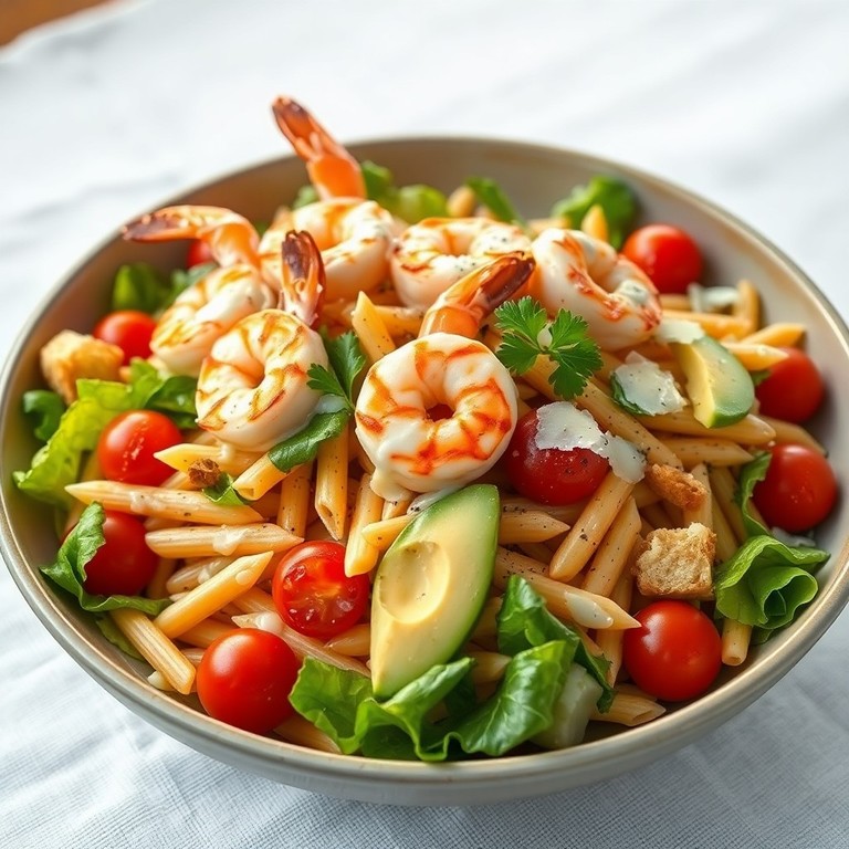 Salade César aux Crevettes Grillées et Avocat