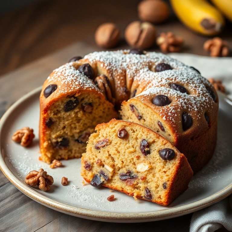 Torta di Banane e Noci con Cioccolato Fondente