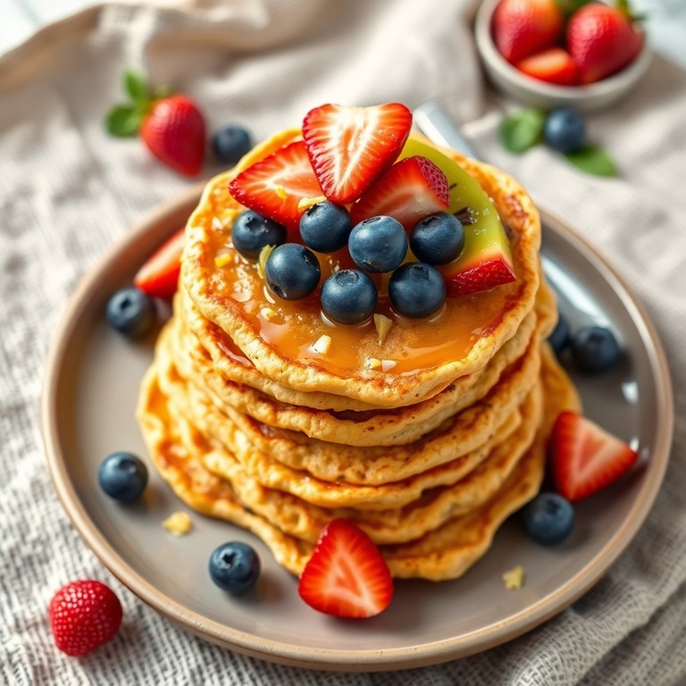 Galettes croustillantes à la farine de maïs et fruits frais